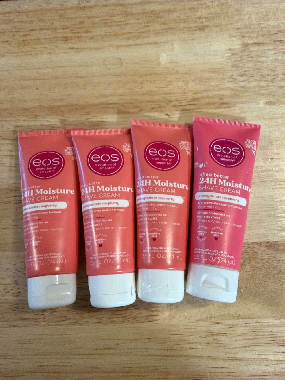eos Pomegranate Raspberry Shave Cream Tubes - Coral Pink